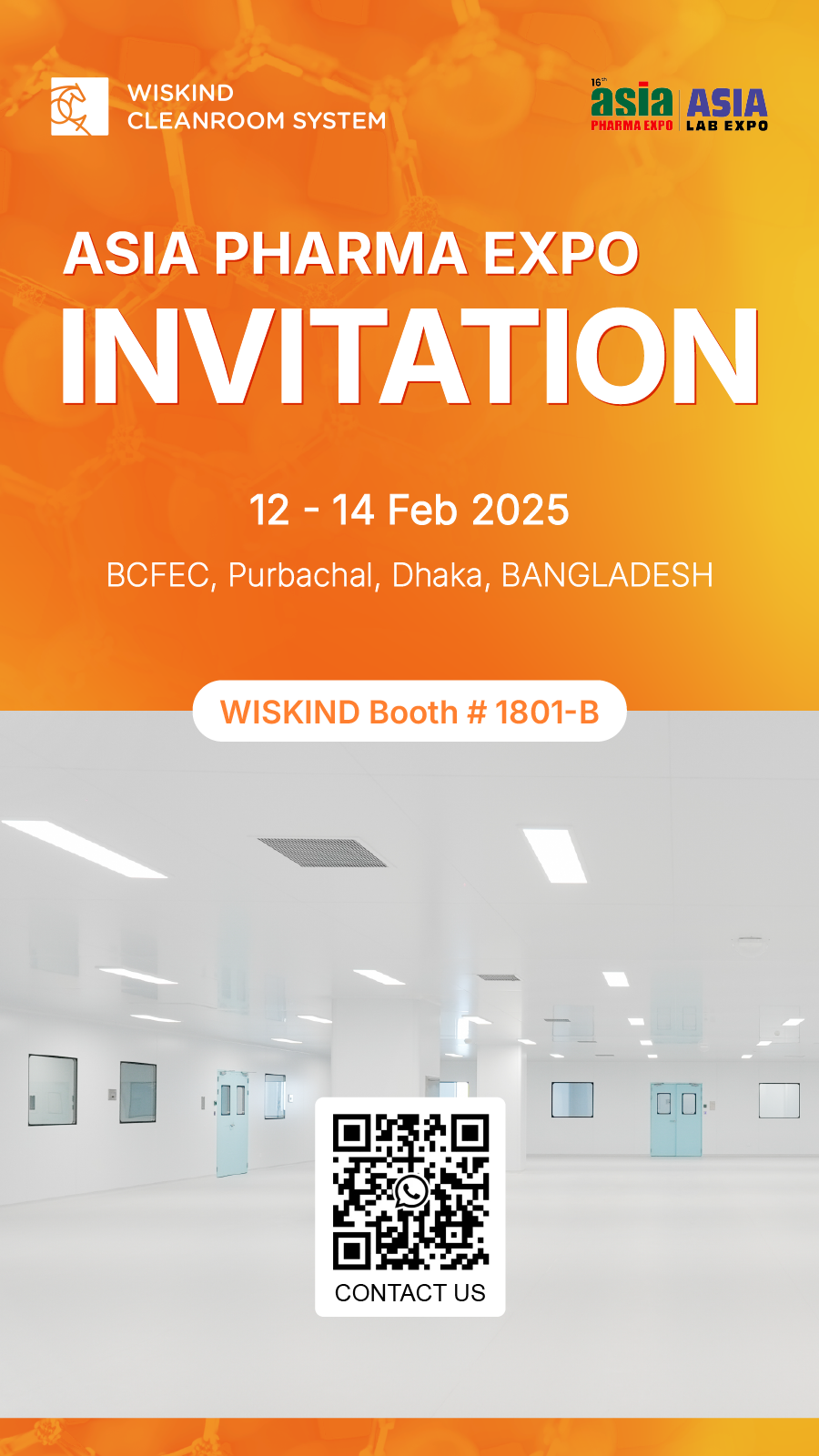 Wiskind cleanroom Asia Pharma Expo invitation